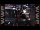 Austin traps HHH in his car and drops him high above using a forklit
