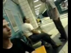 Smoking Douchebag hits idiot in a subway