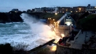 Sea Takes Ownership Of Beach Road During Storms In Cornwall