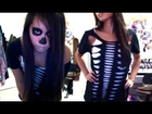 Skeleton Halloween DIY Costume & Makeup - Salinabear Cut Up T-Shirt