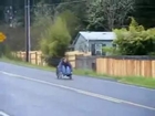 Downhill wheelchair race fail