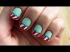 Candy Cane French Tip Nail Art Tutorial